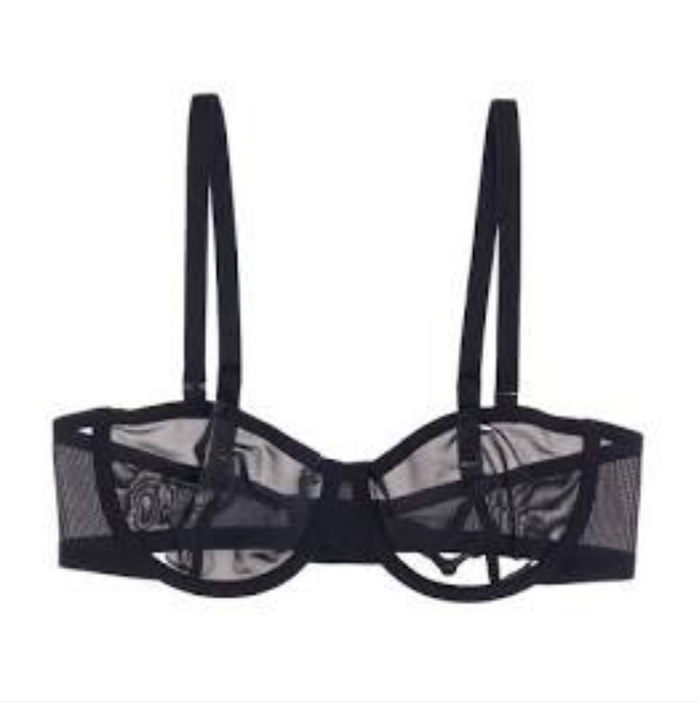 Cuup The Balconette Mesh Underwire Bra: Black 38B.